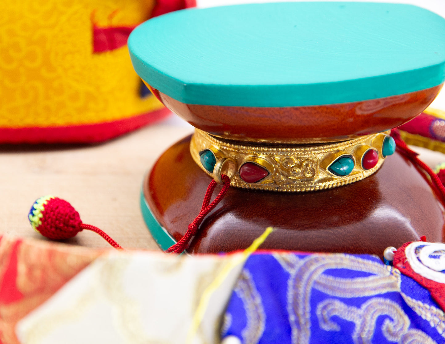 Traditional Damaru – Golden Ring – Buthaneese Case