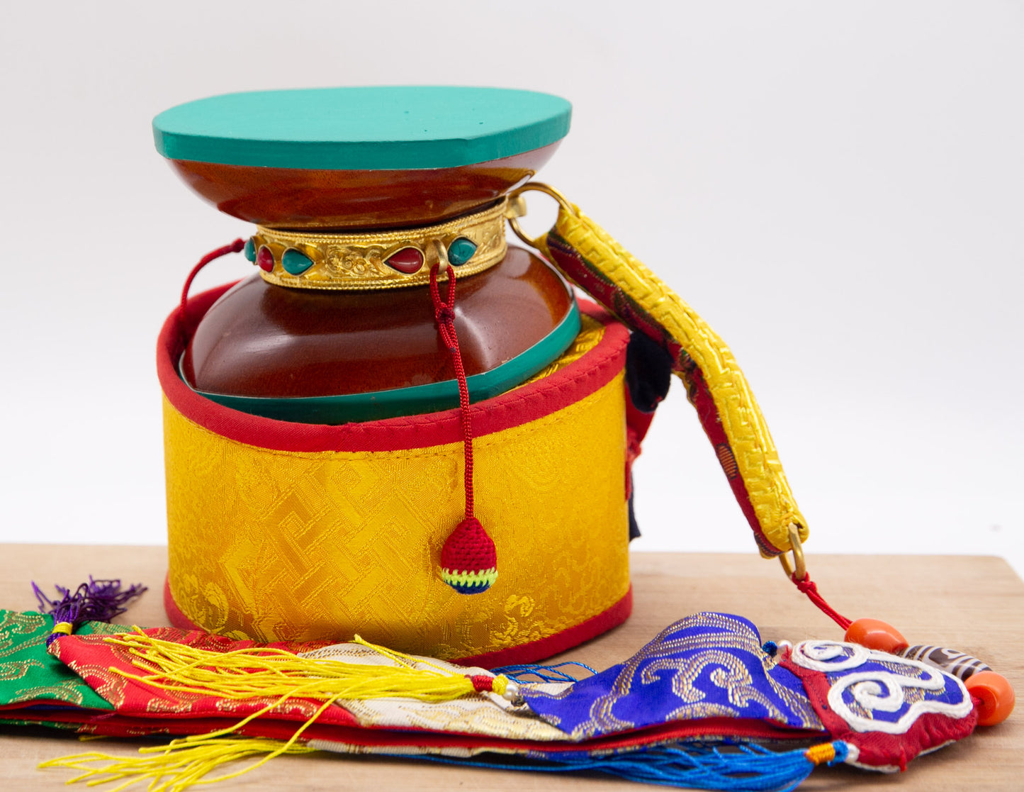 Traditional Damaru – Golden Ring