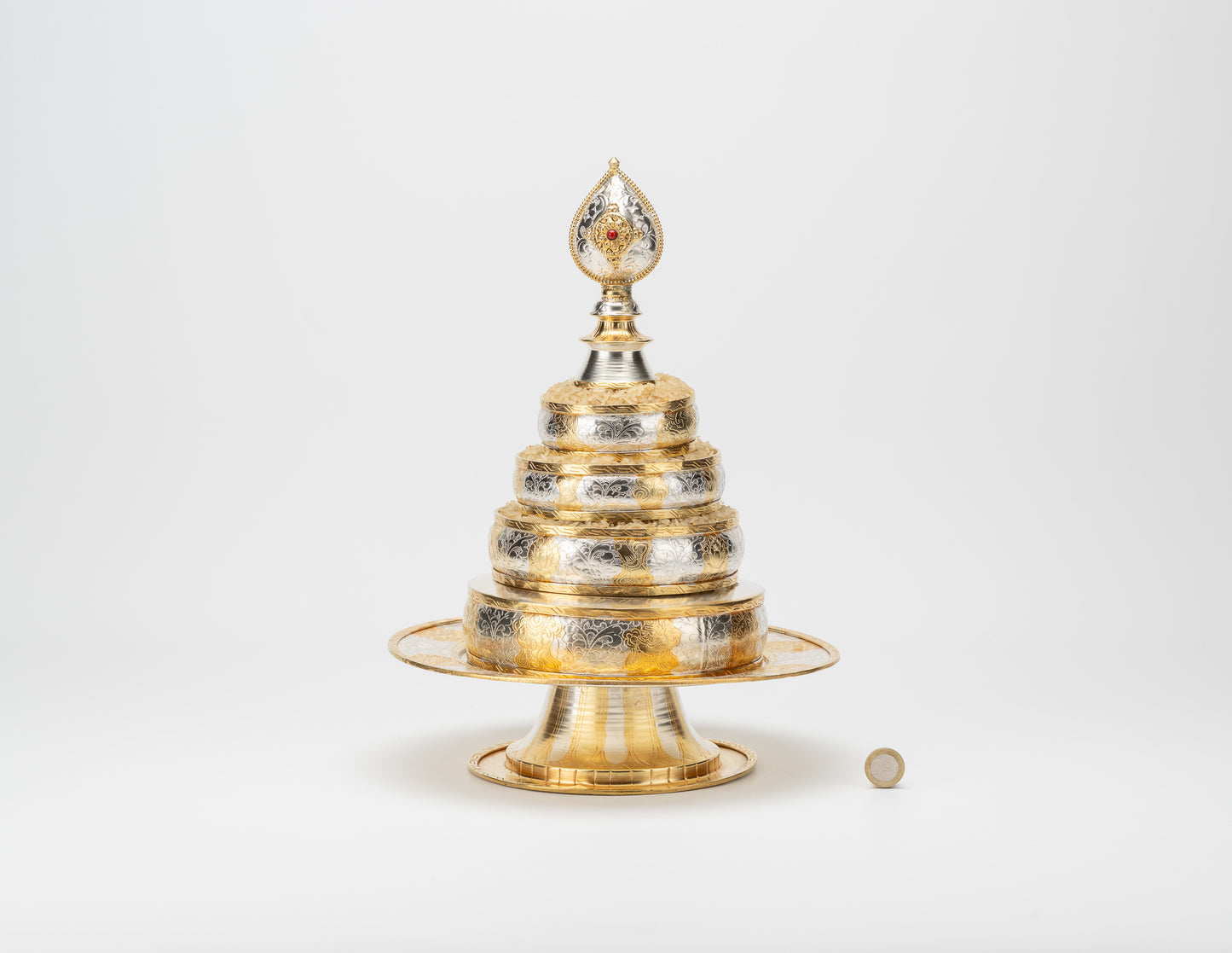 Handcrafted Gold & Silver Raised Mandala Set Extra Large