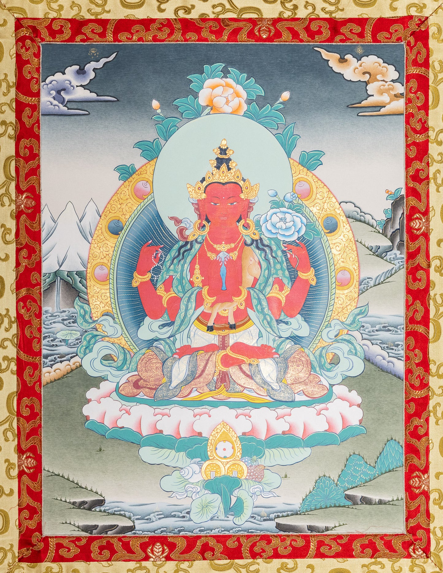Red Chenrezig Thangka I