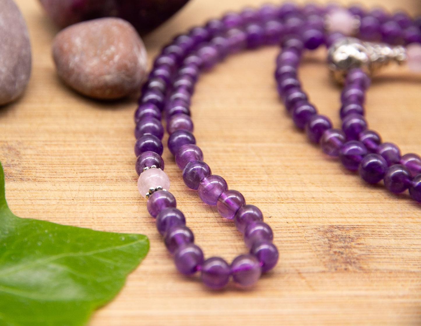 Amethyst & Rosenquarz Mala – 6mm