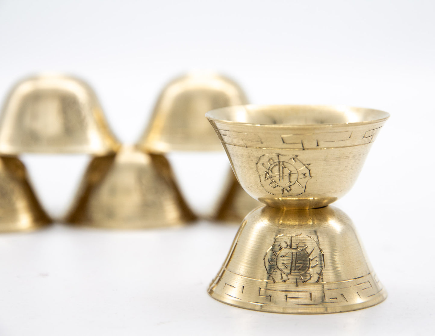 Brass-Plated Offering Bowl Set