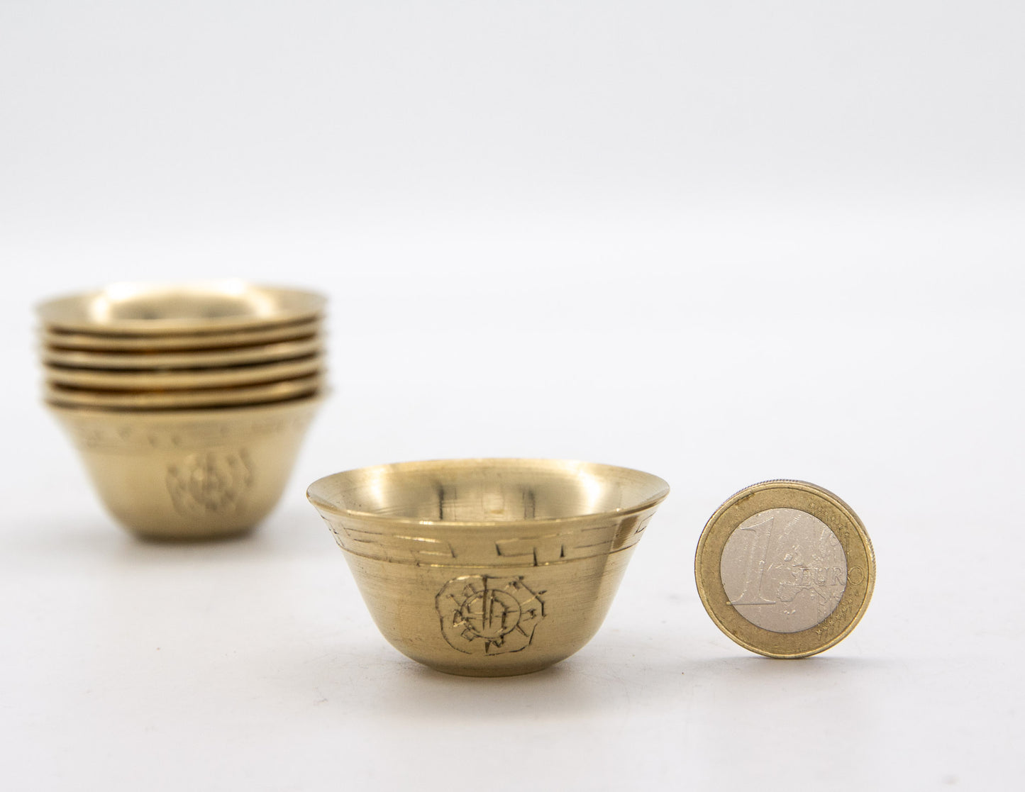 Brass-Plated Offering Bowl Set