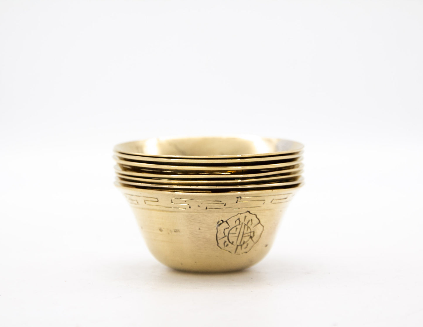 Brass-Plated Offering Bowl Set