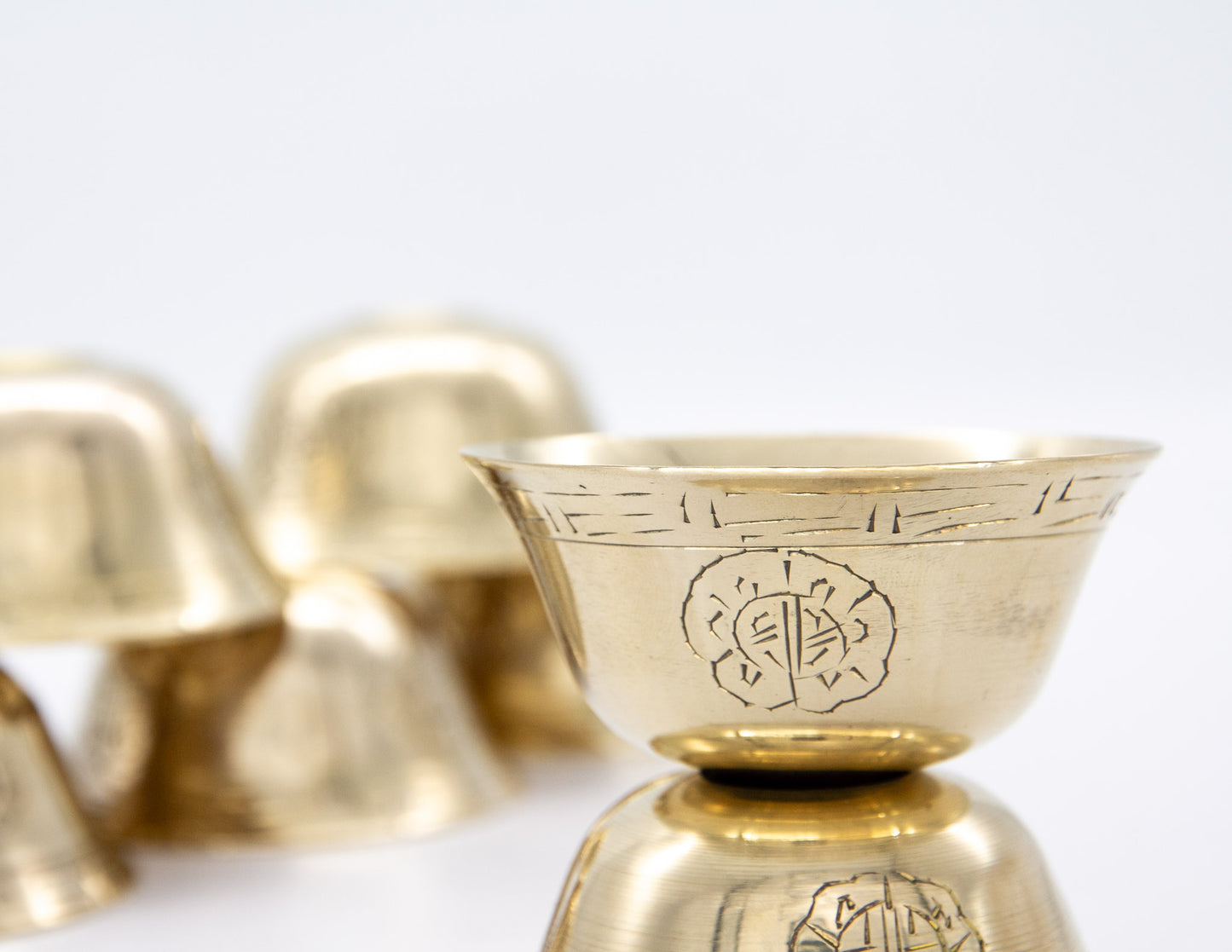 Brass-Plated Offering Bowl Set