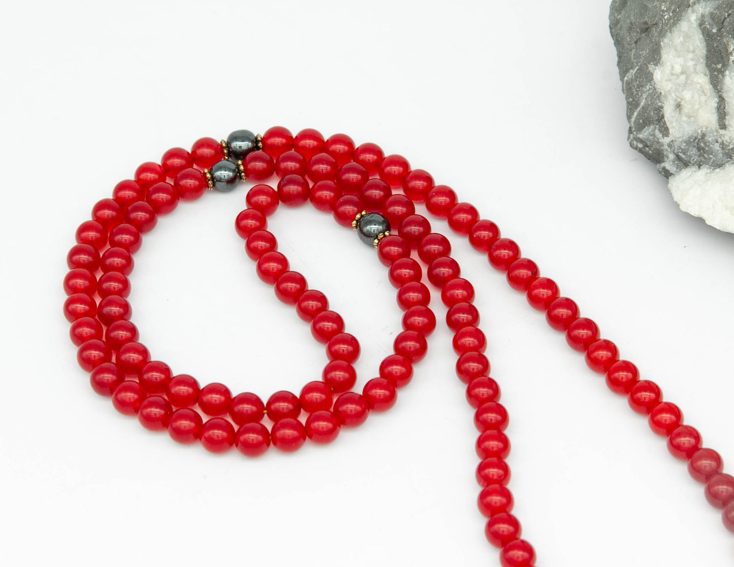 Carnelian & Hematite Mala – 8mm
