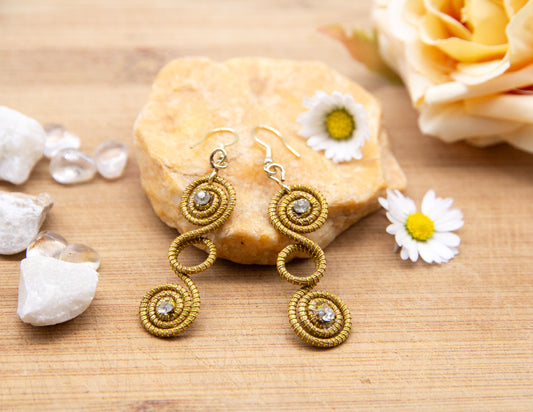 Boucles d'oreilles Herbe Dorée - Boucle