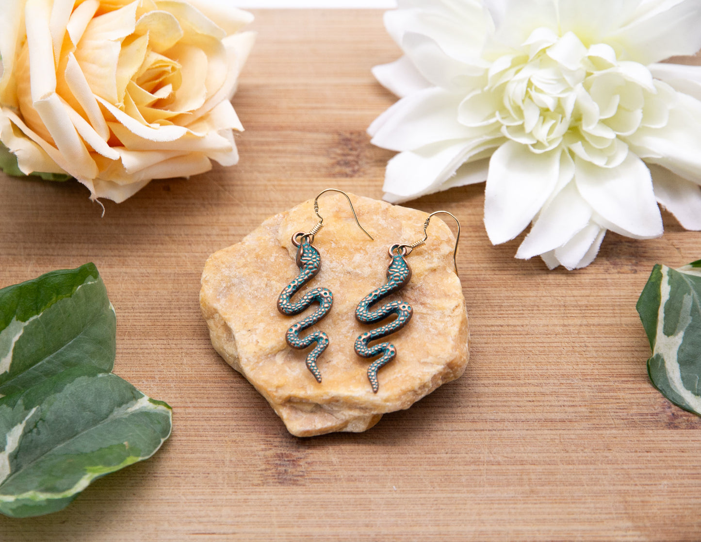 Copper Snake Earrings