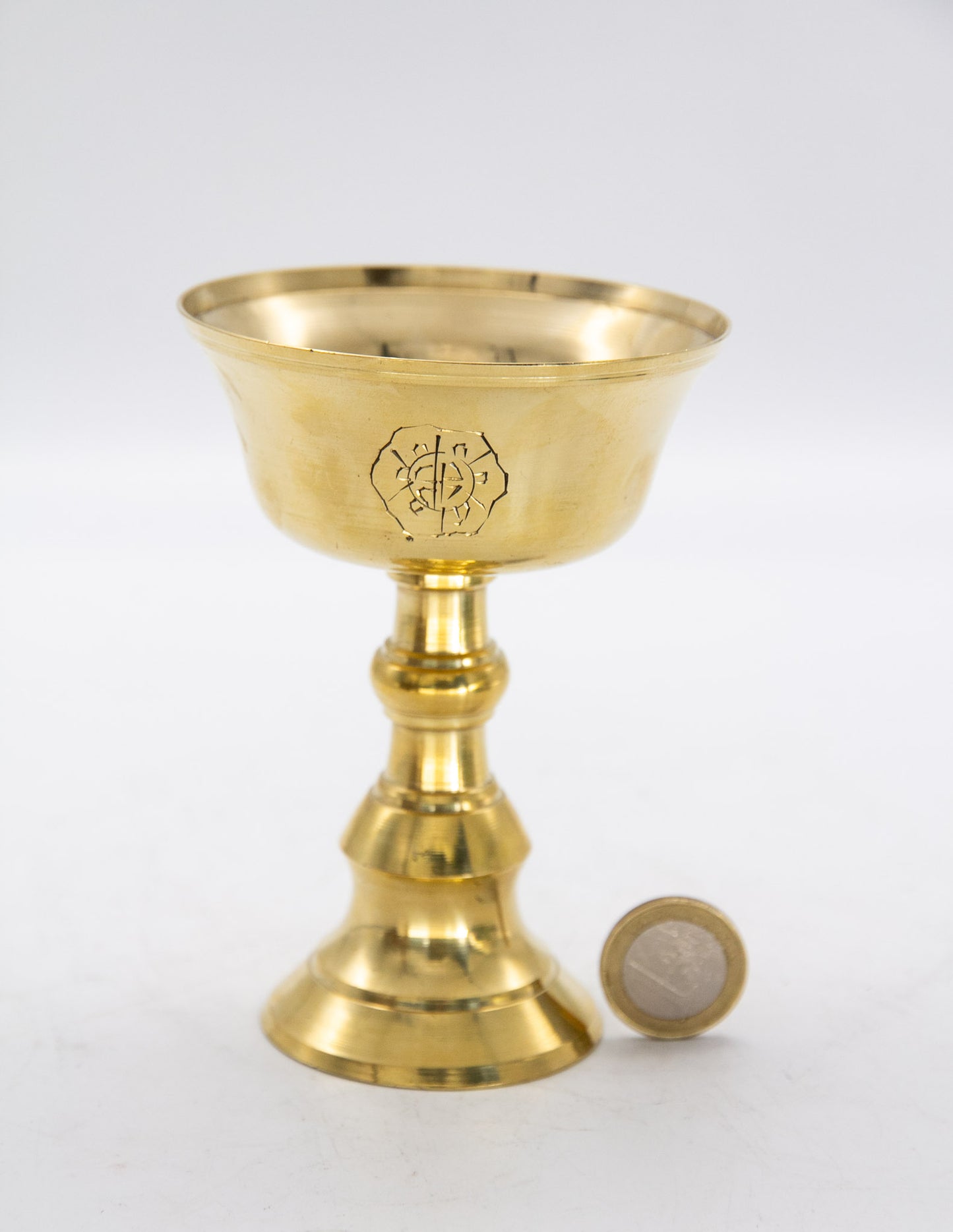 Engraved Brass Butter Lamp / 11.5cm