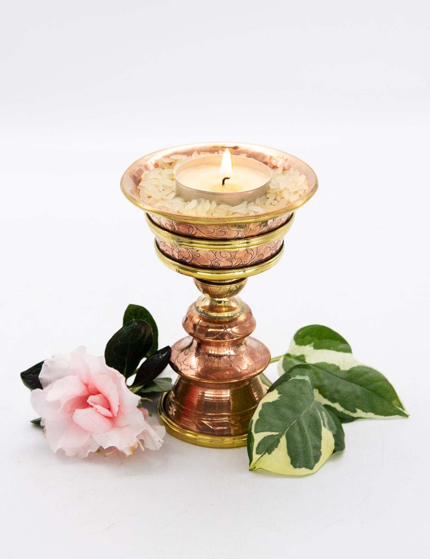 Engraved Butter Lamp, Polished Copper / 11cm