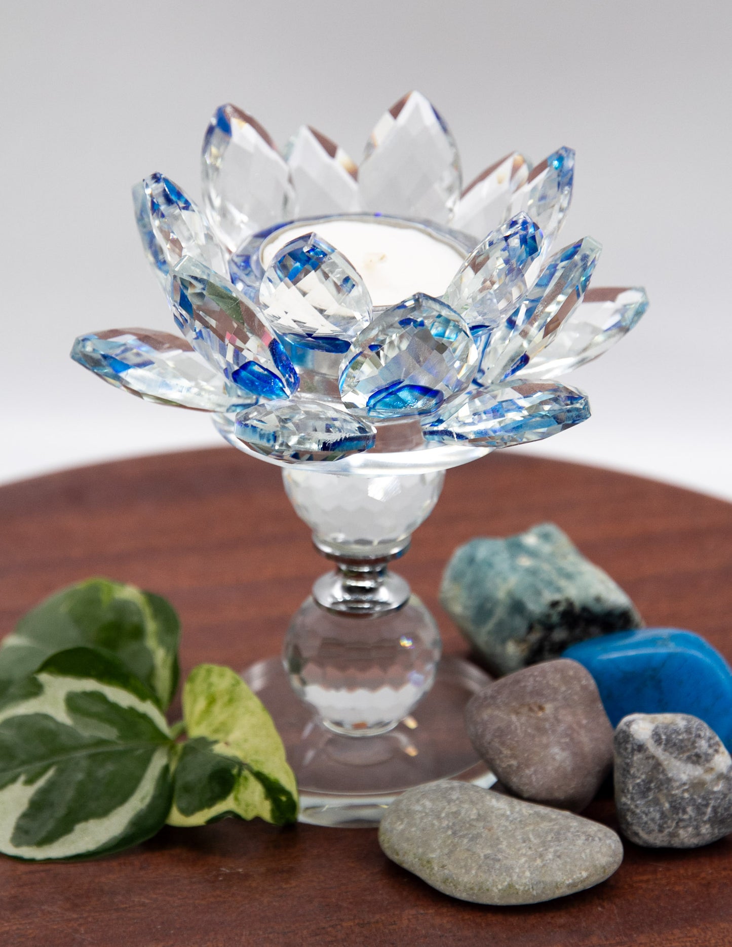 Crystal Glass Candle Holder with Pedestal