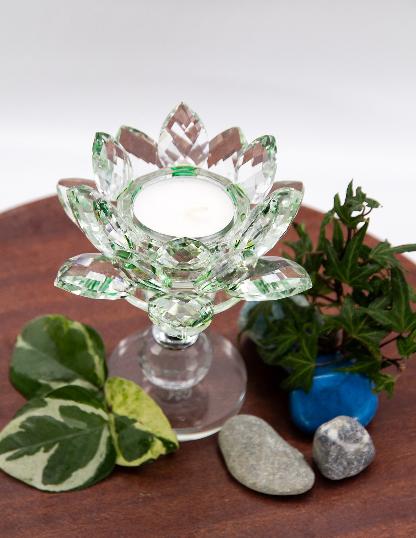 Crystal Glass Candle Holder with Pedestal