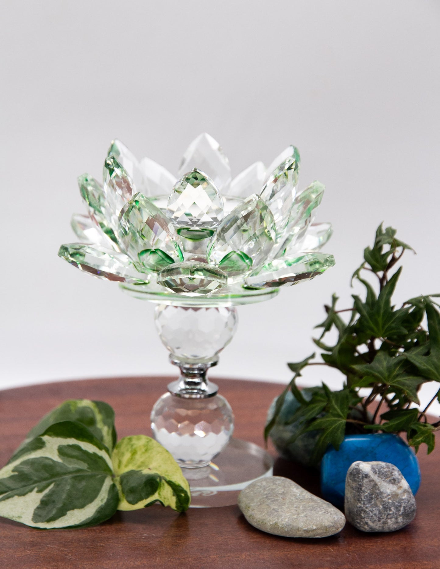 Crystal Glass Candle Holder with Pedestal