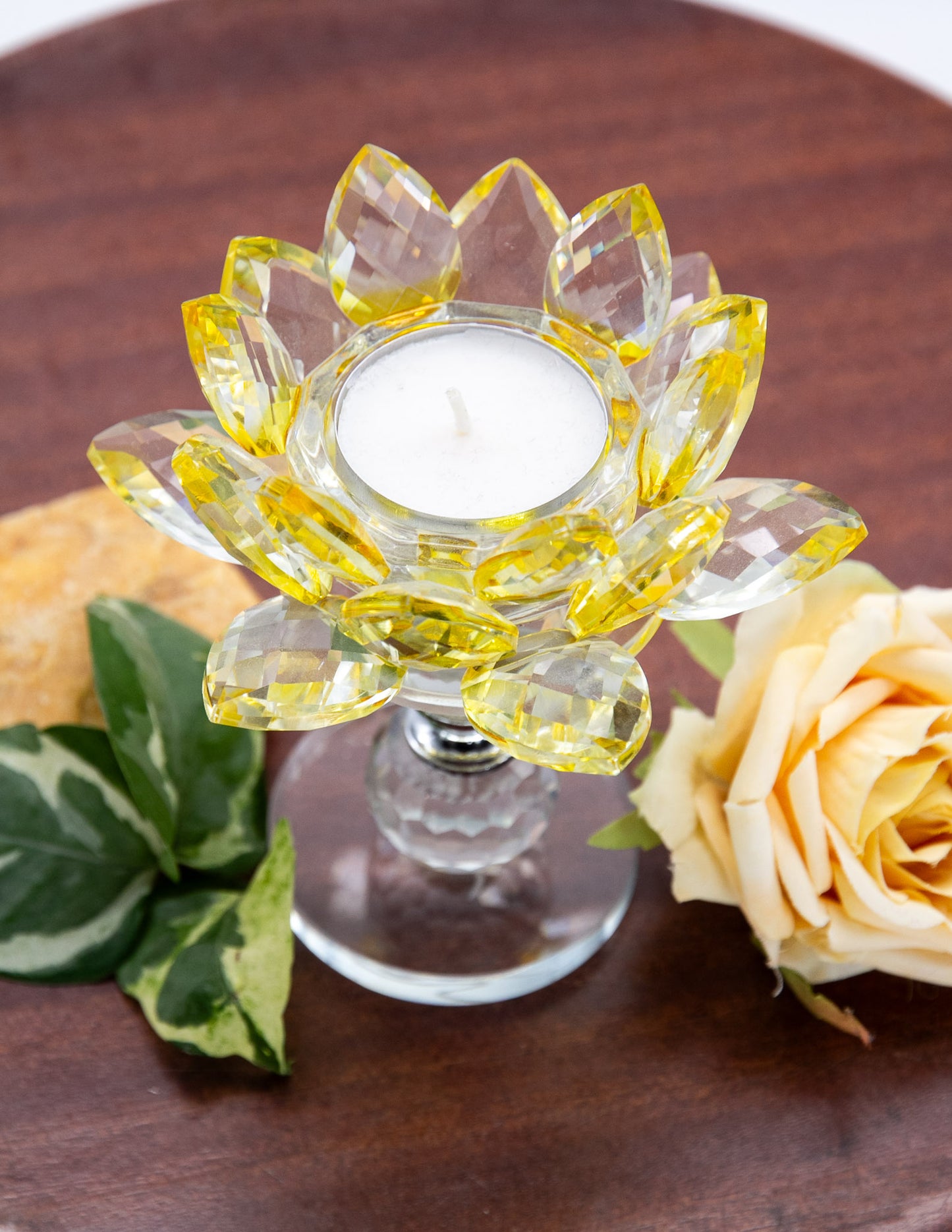 Crystal Glass Candle Holder with Pedestal