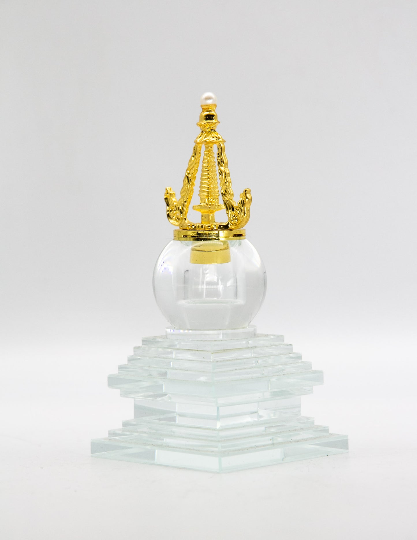 Glass Stupa with Precious Container – 12.5cm