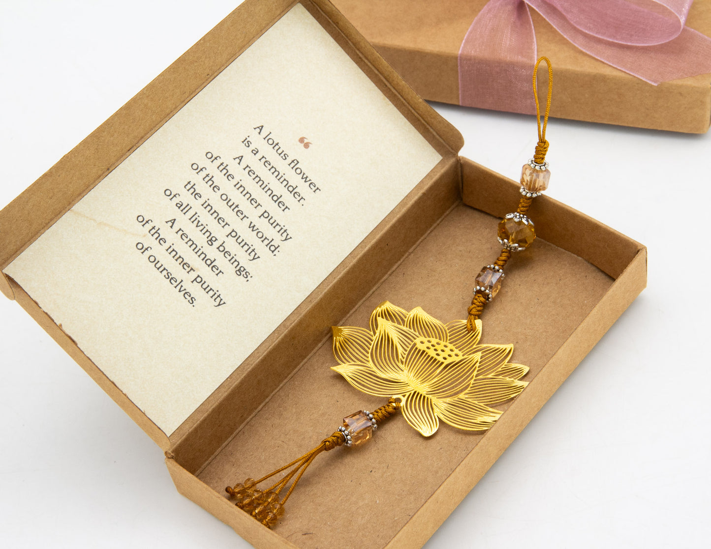 Handcrafted Golden Lotus Pendants
