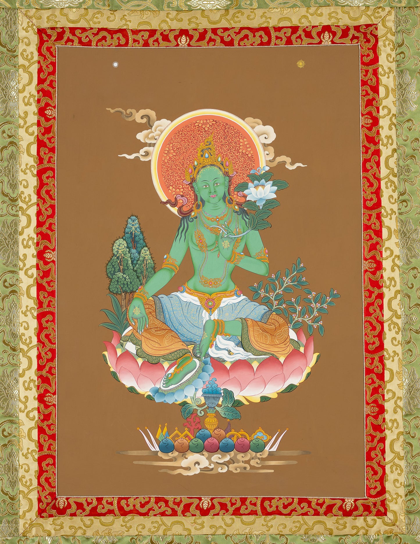 Grüne Tara Thangka IX