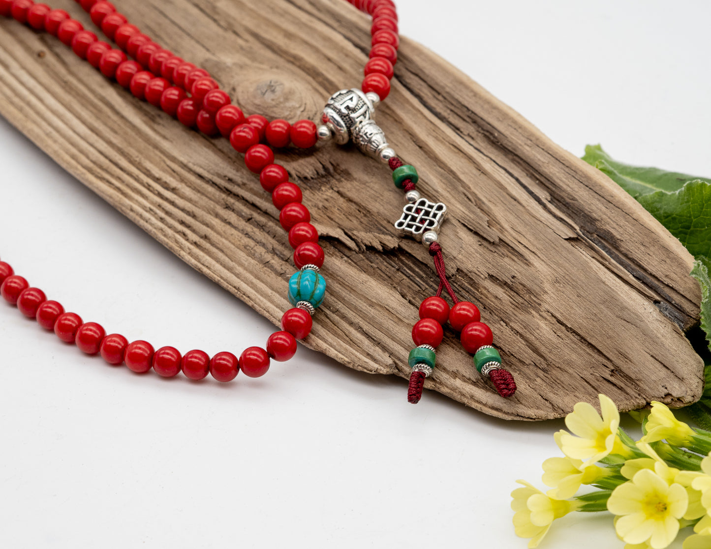 Red Onyx & Turquoise Mala – 8mm