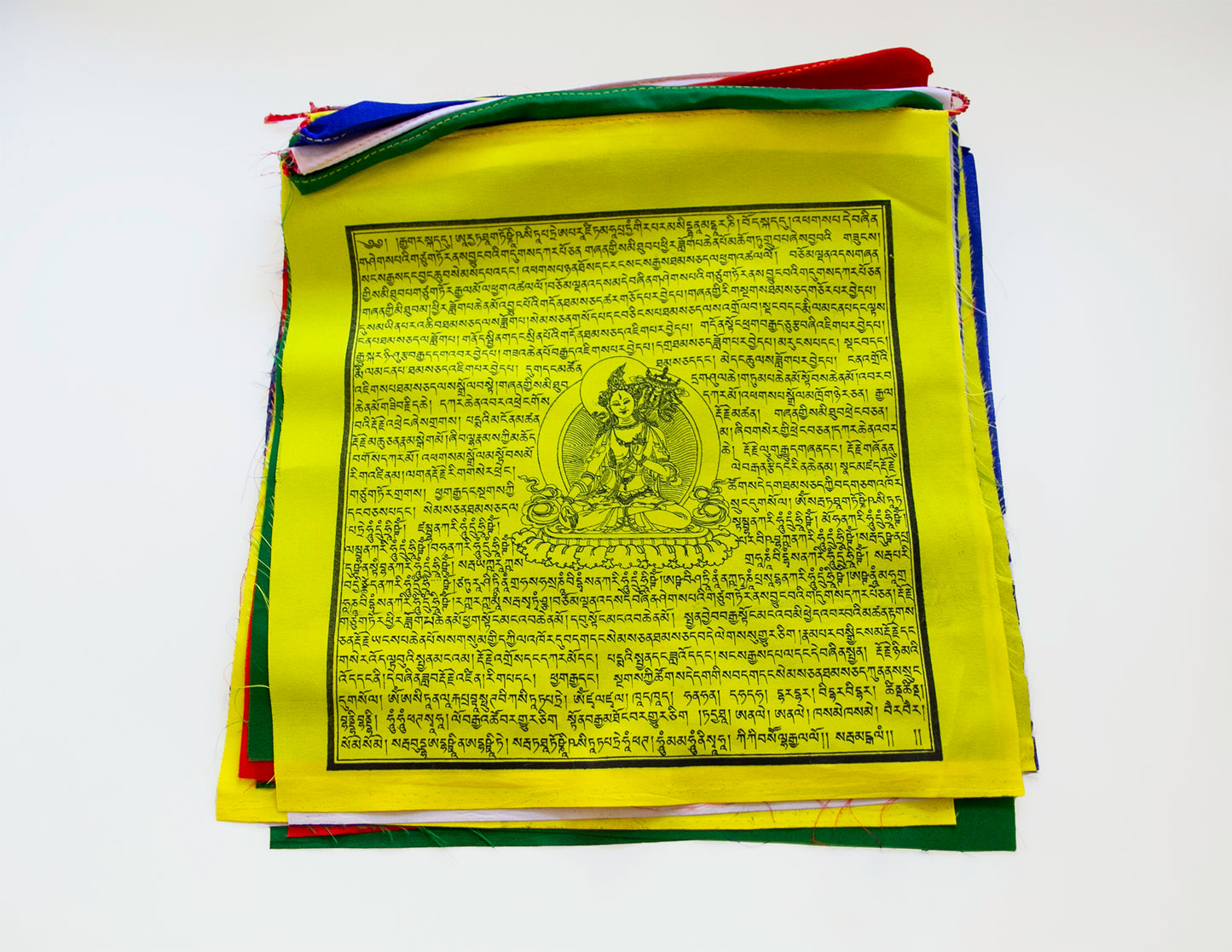 Large White Parasol Prayer Flag, 32x34cm, 8.2m