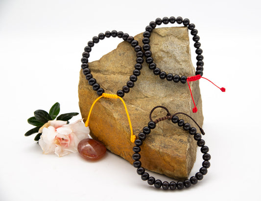 Mala bracelet en bois de rose foncé – 27 perles