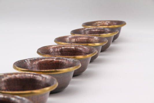 Hammered Offering Bowl Set, Oxidised Copper – 8cm
