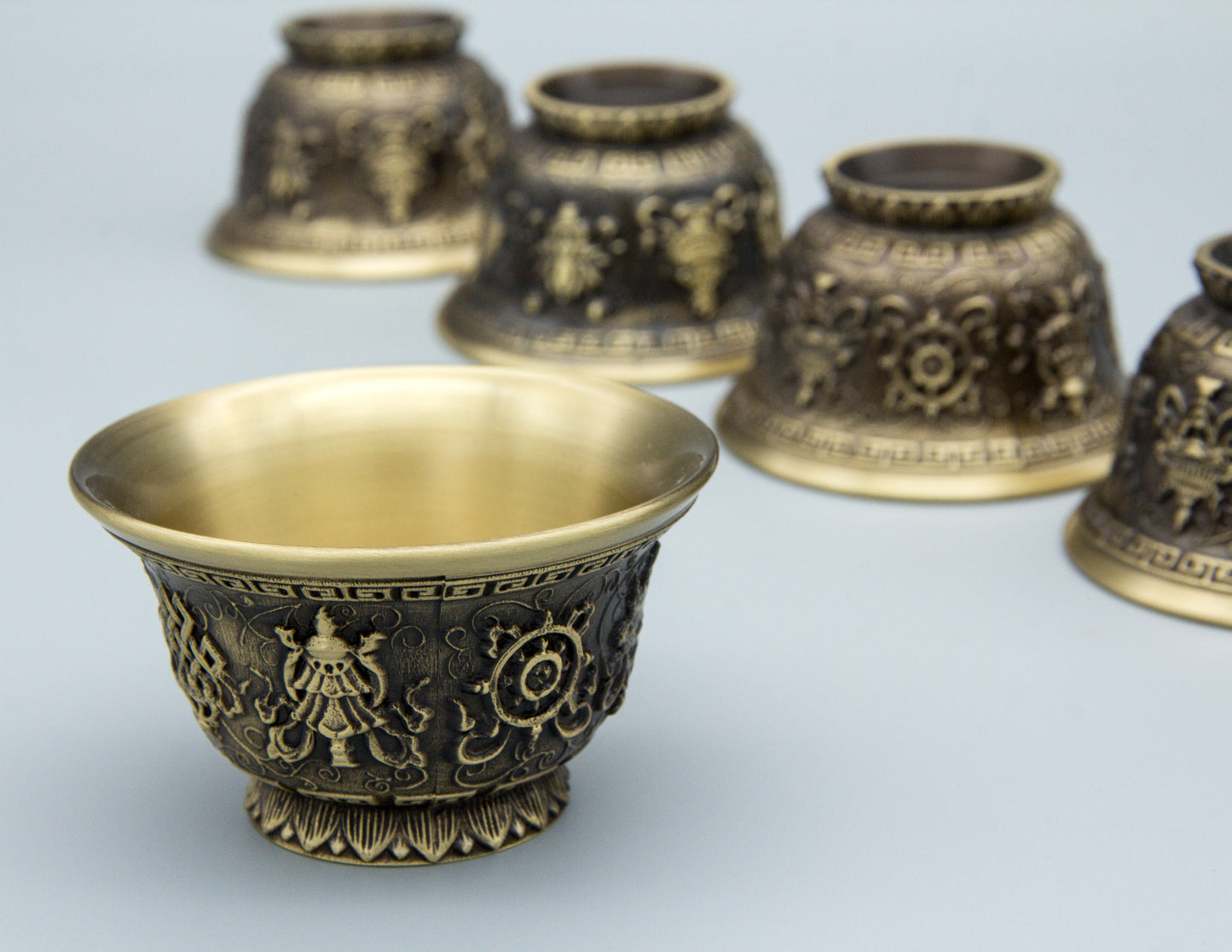 Auspicious Symbols Offering Bowl Set – 7cm