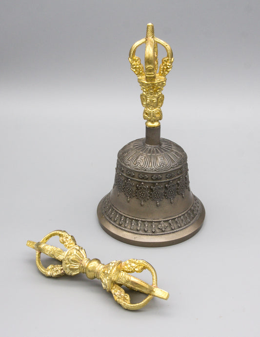 Fine Quality Bell & Dorje with Gold Contrast VI – Standard