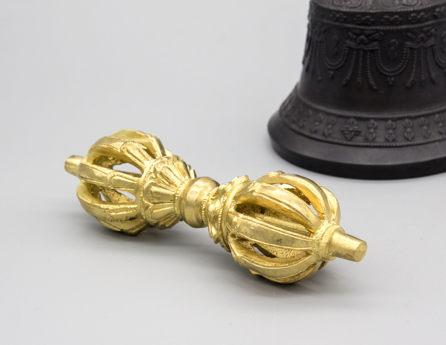 9-Pronged Darkened Bell & Dorje with Gold Contrast II – Ani