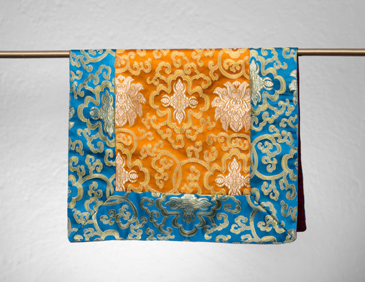Standard Brokattuch / Übungstischdecke – Türkis & Orange