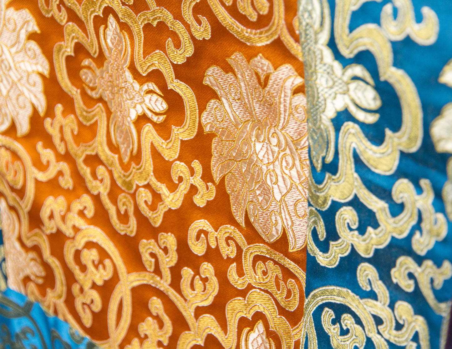 Standard Brocade Cloth / Practice Table Cover – Turquoise & Orange