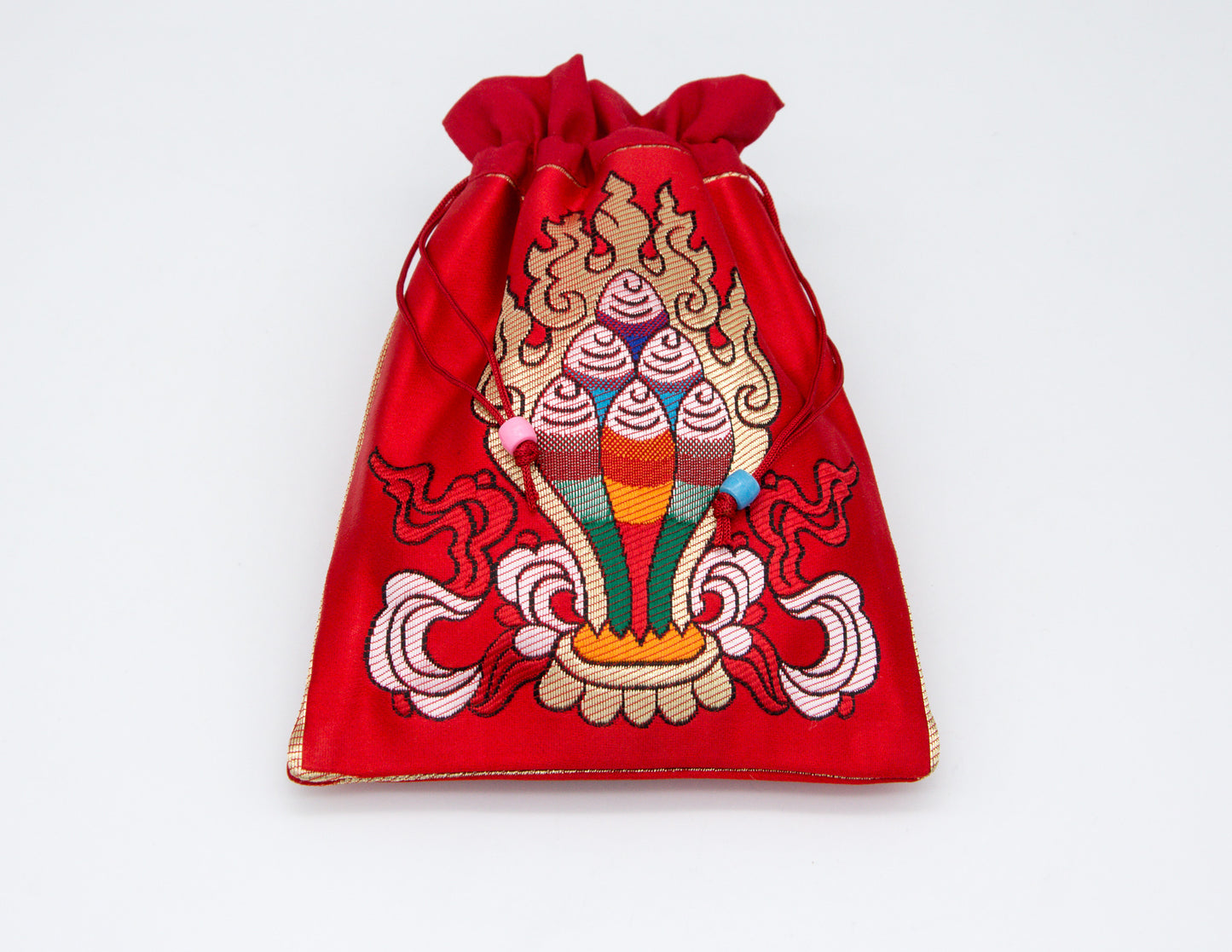 Flaming Gem Drawstring Pouch