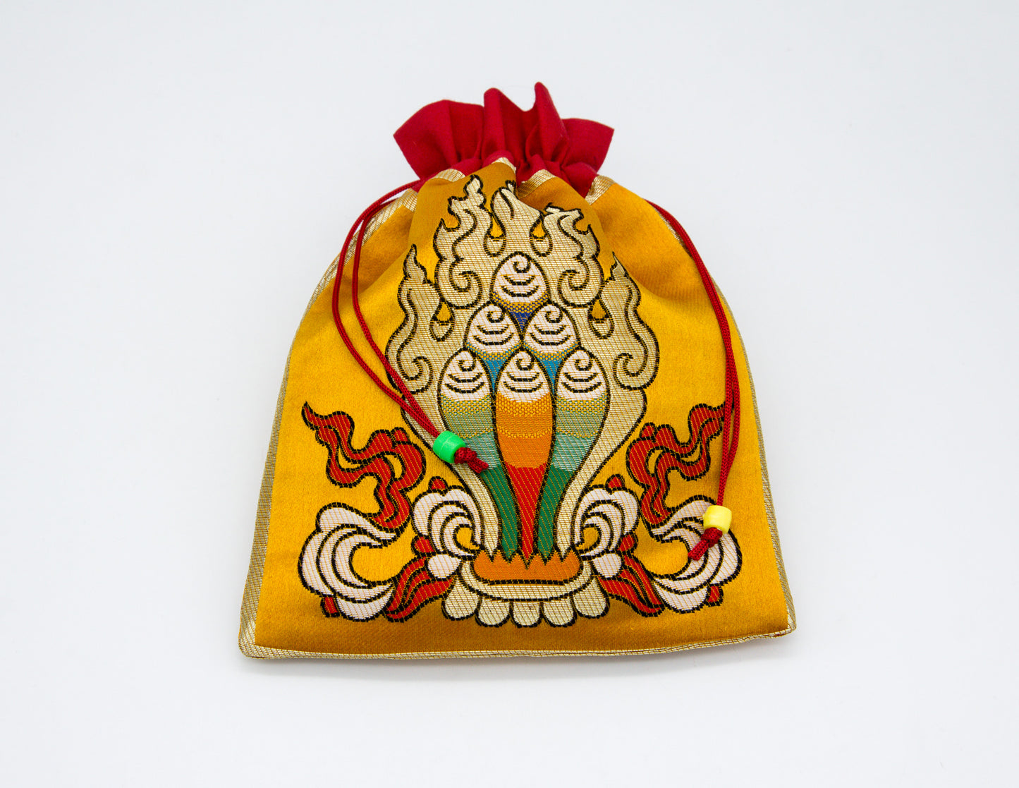 Flaming Gem Drawstring Pouch