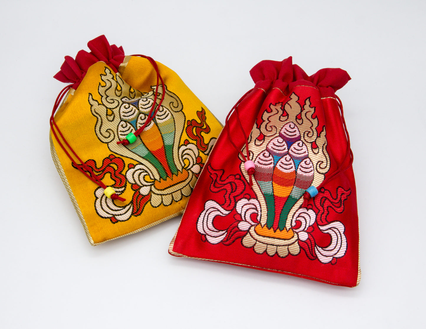 Flaming Gem Drawstring Pouch