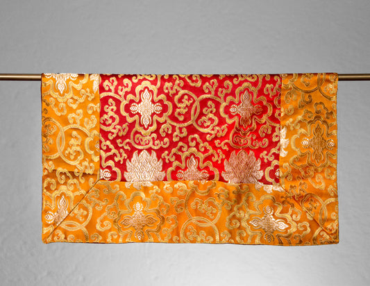 Square Brocade Cloth / Practice Table Cover – Orange & Red