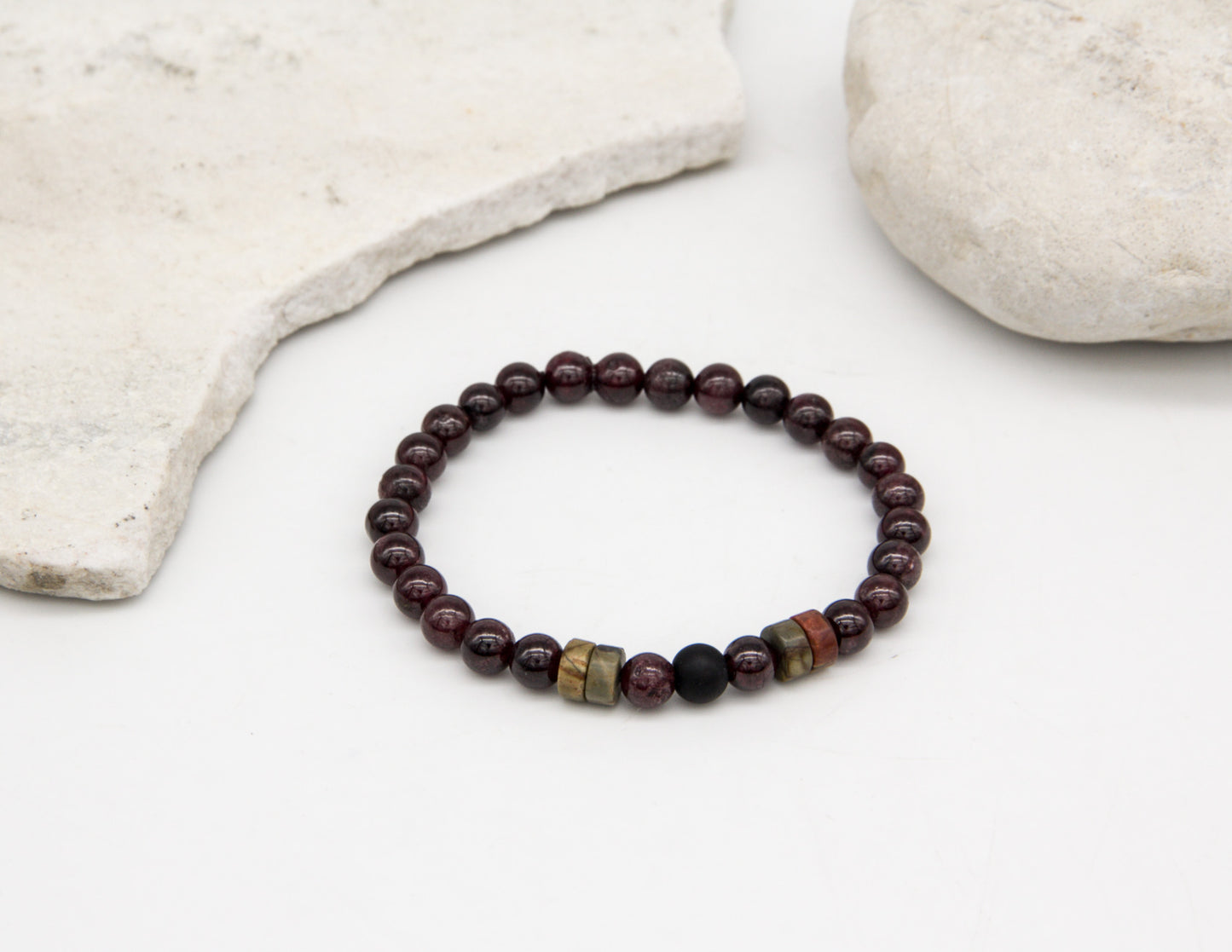 Garnet & Onyx Bracelet – 6mm