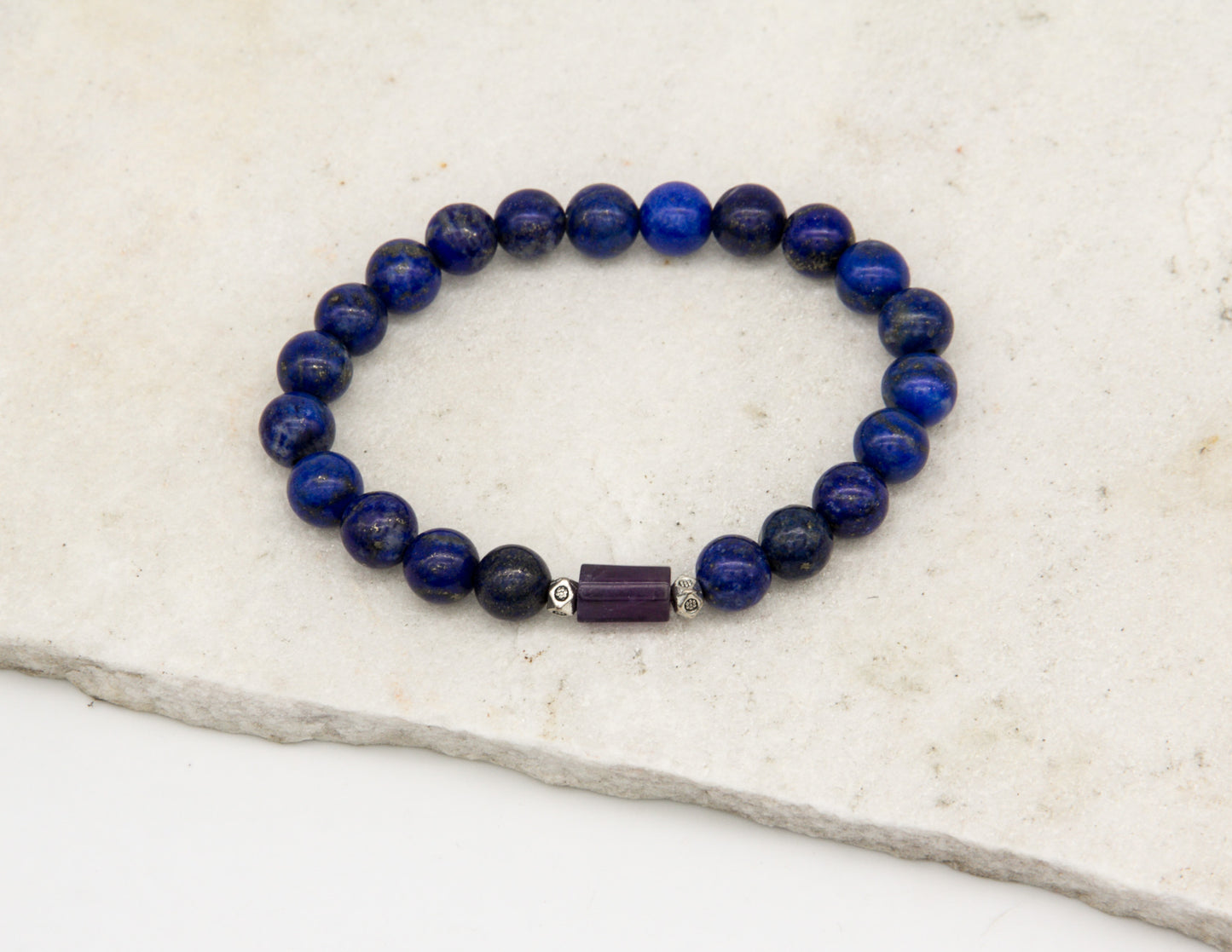 Lapis Lazuli & Amethyst Bracelet – 8mm