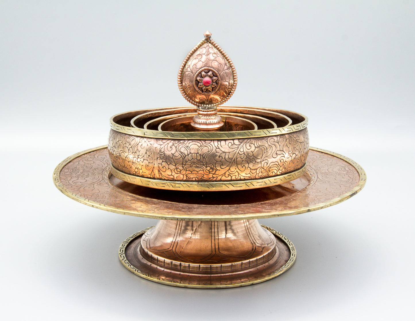 Raised Mandala Set, Polished Copper