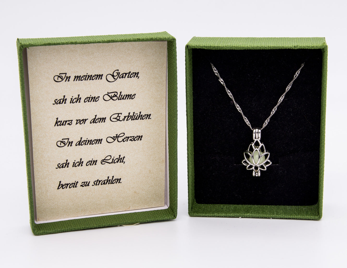 Lotus Necklace with Radiating Gemstone
