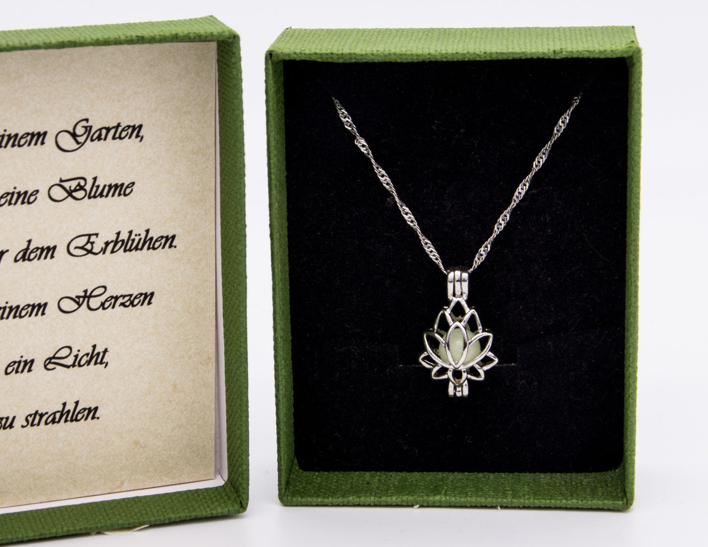 Lotus Necklace with Radiating Gemstone