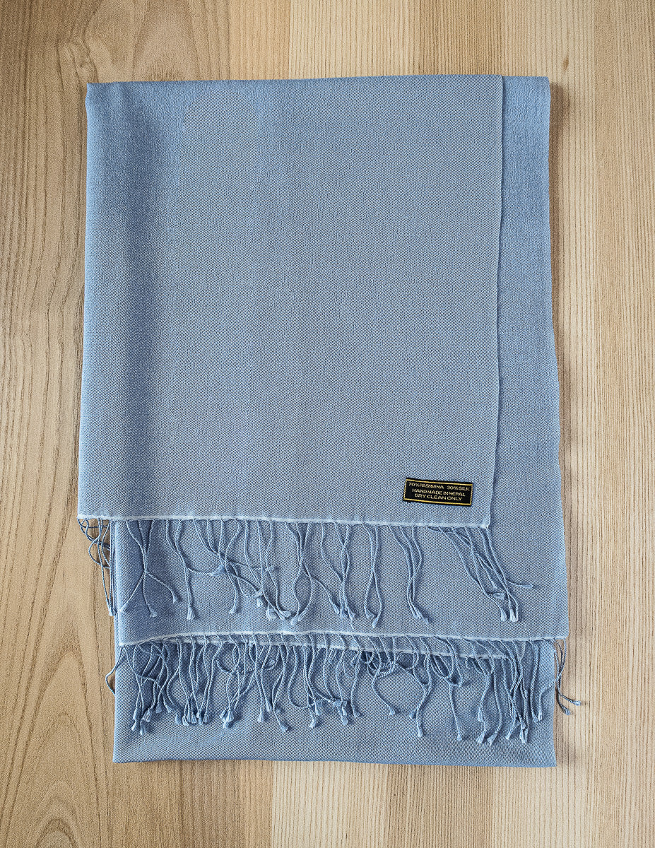 Baby Blue Silk Pashmina