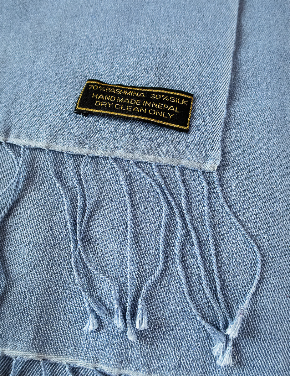 Baby Blue Silk Pashmina