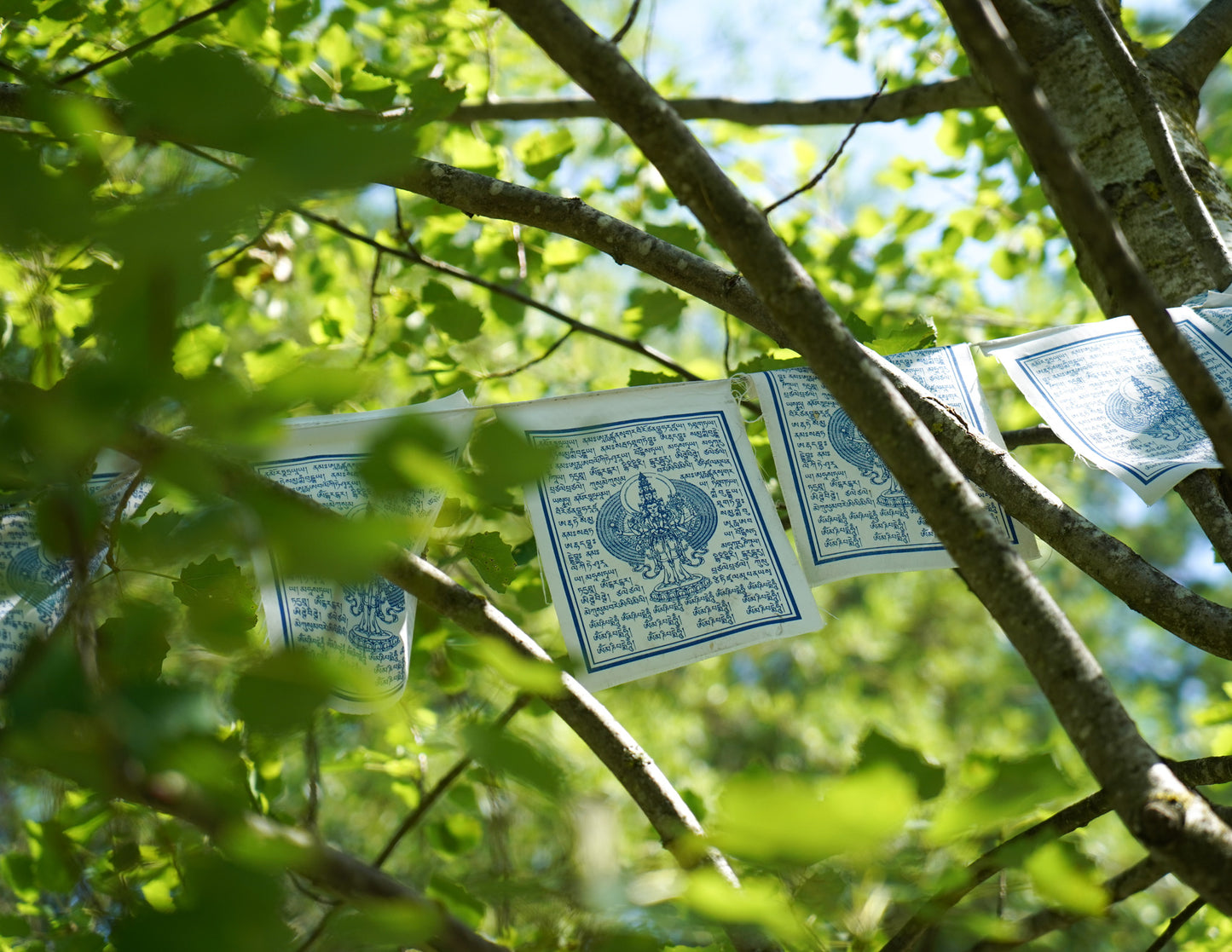 Thousand-armed Avalokitesvara Prayer Flags, 15x20cm, White