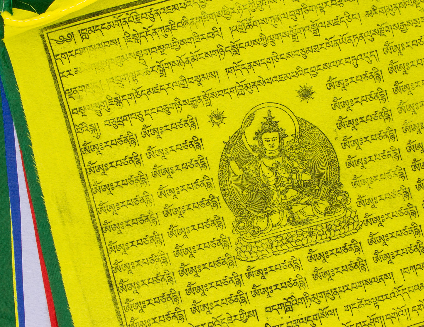 Large Manjushri Prayer Flags, 33x33cm, 9.5m