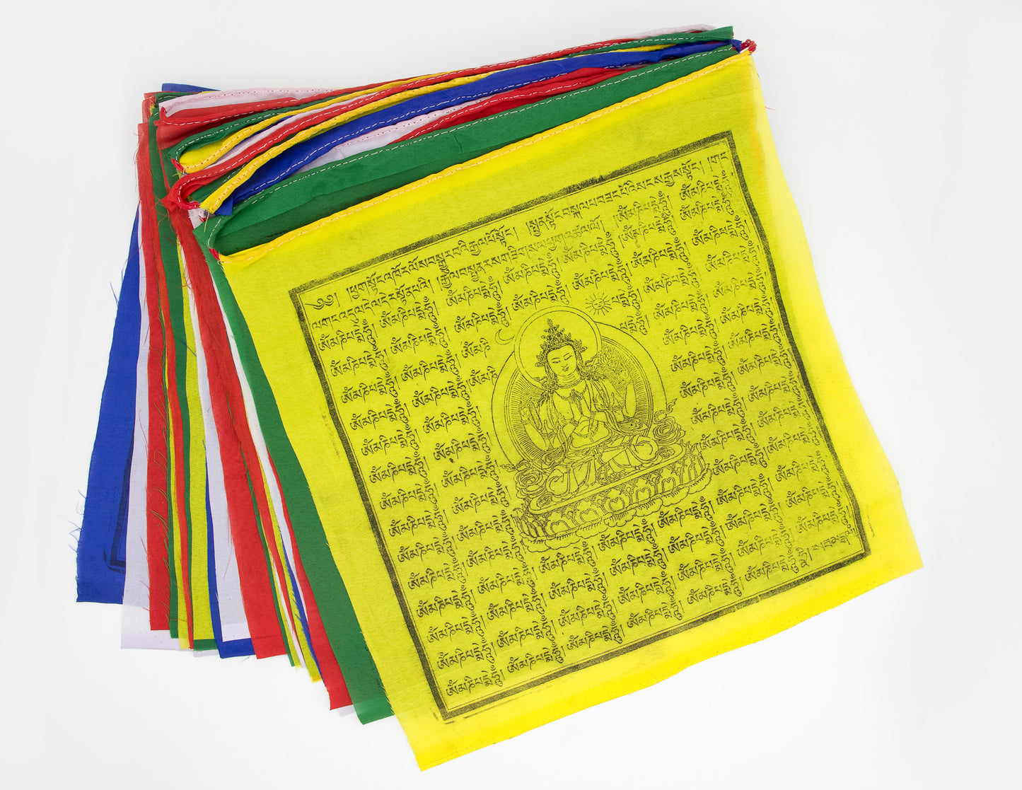 Large Chenrezig Prayer Flags, 33x33cm, 9.5m