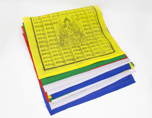 Large Chenrezig Prayer Flags, 33x33cm, 9.5m