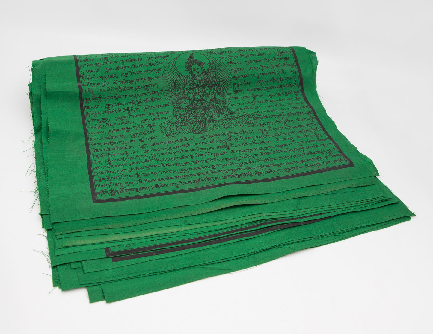 Large Green Tara Prayer Flags, 33x33cm, 9.5m