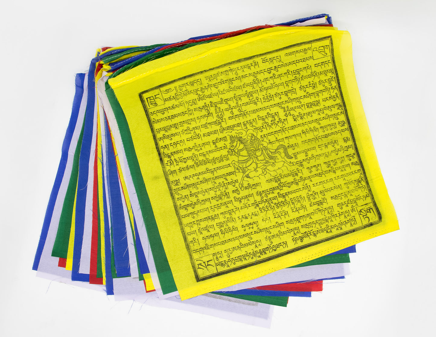 Large Windhorse Prayer Flags, 33x33cm, 8.5m, Multi