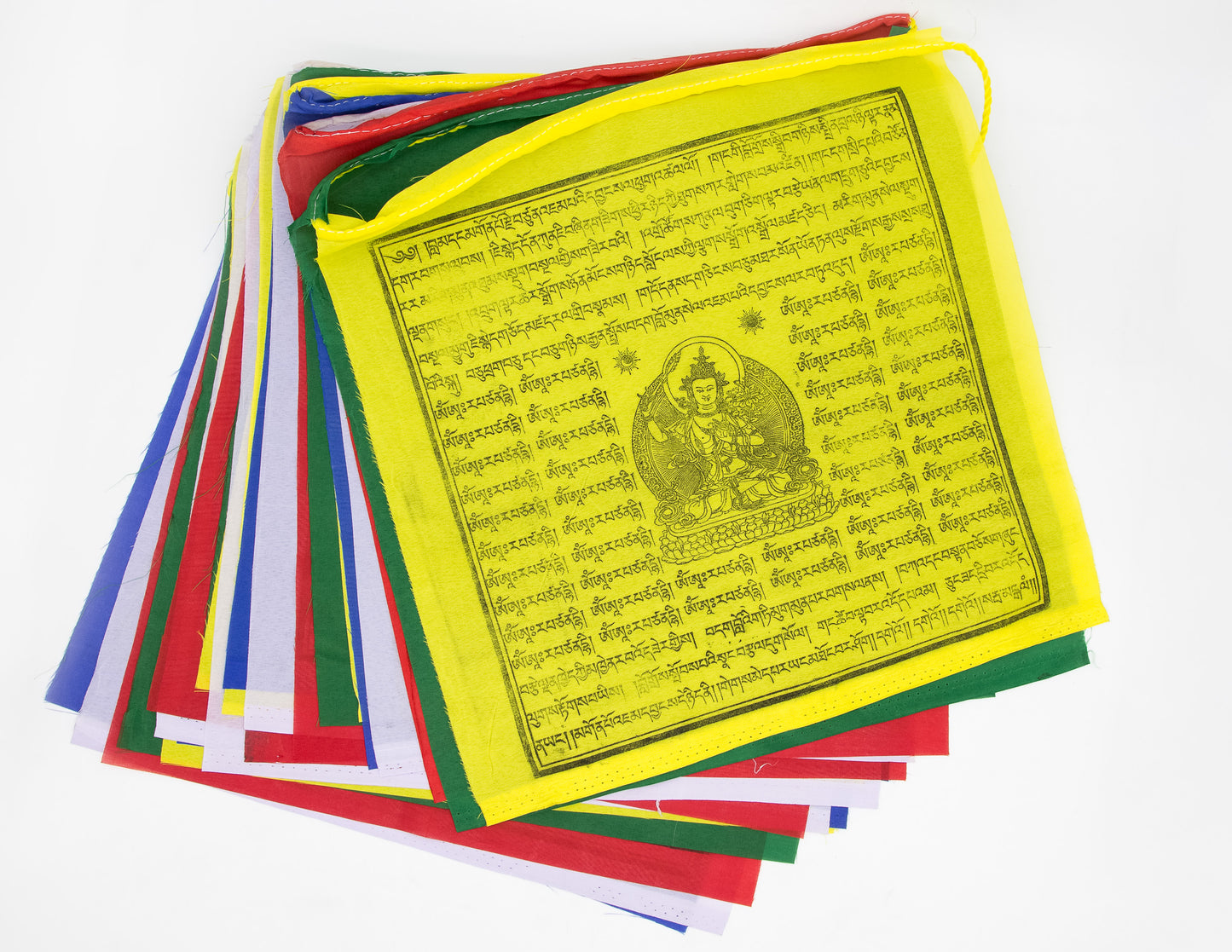 Large Manjushri Prayer Flags, 33x33cm, 9.5m