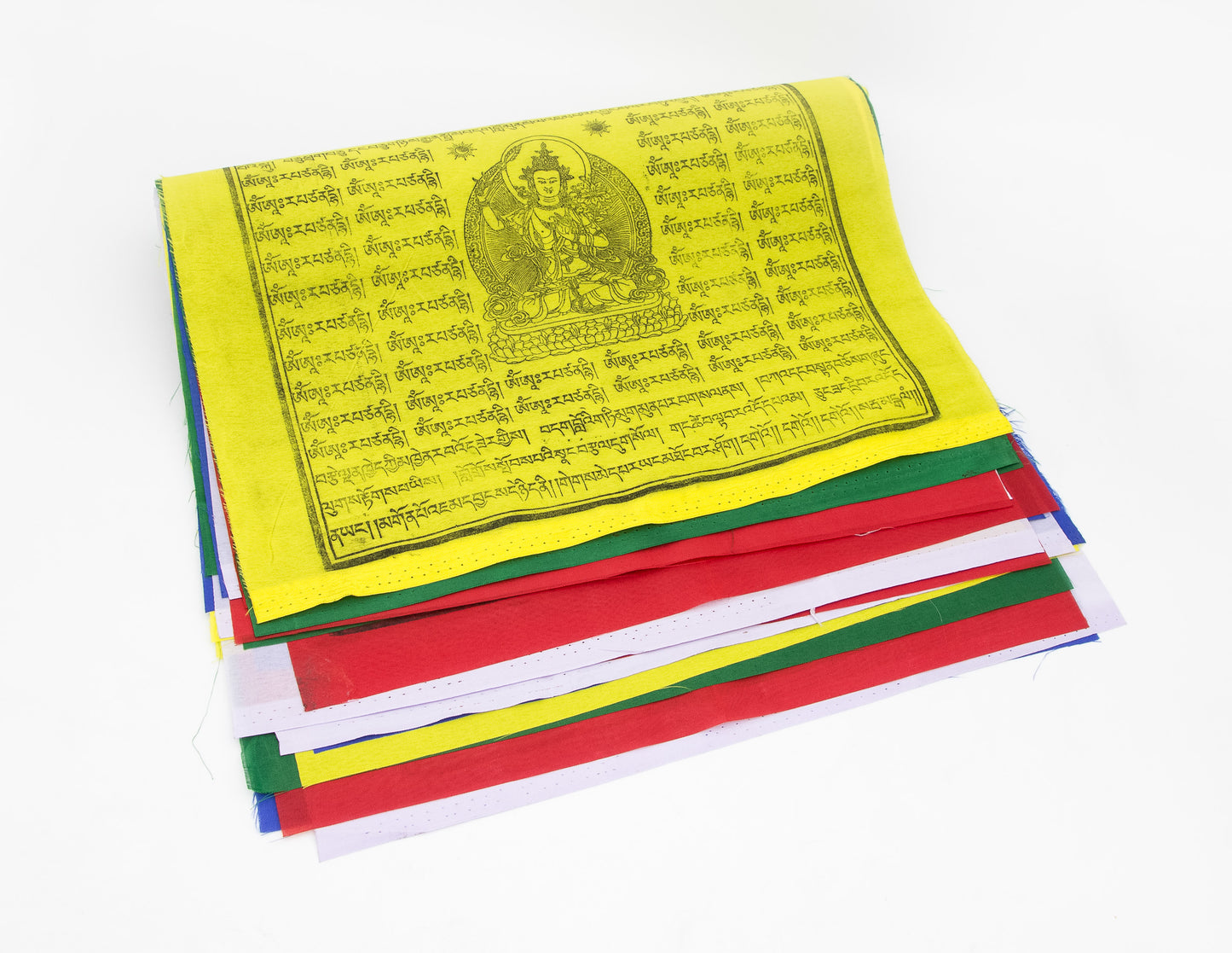 Large Manjushri Prayer Flags, 33x33cm, 9.5m