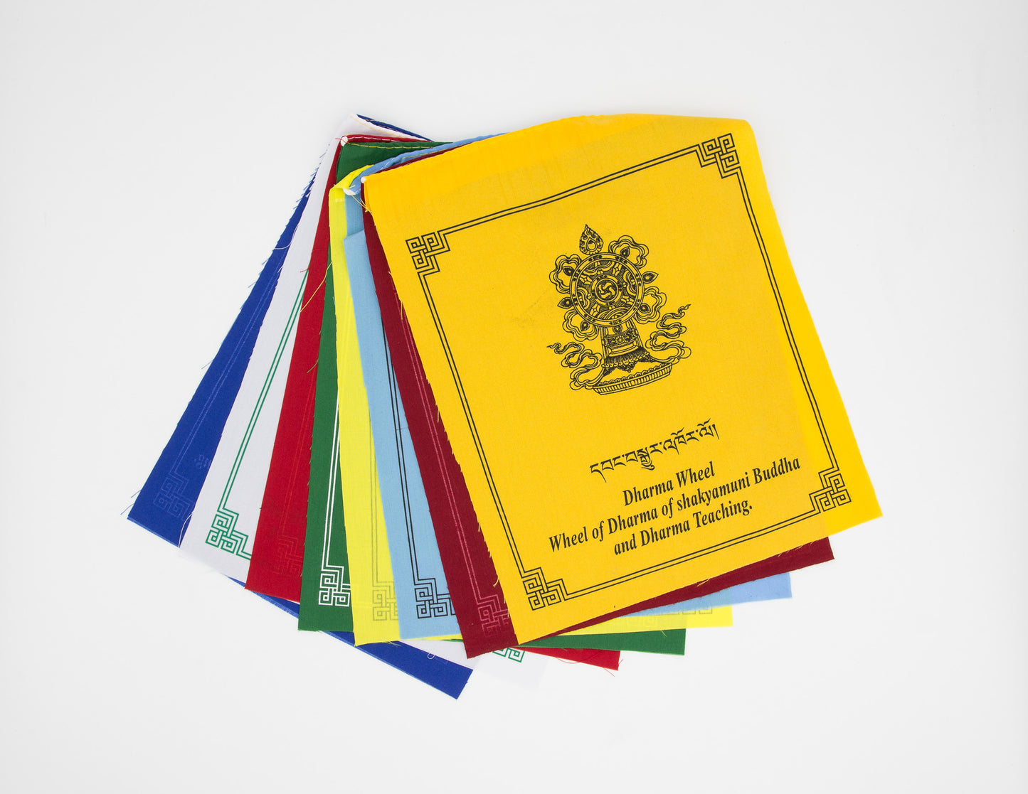 8 Auspicious Symbols Prayer Flags, 24x20cm